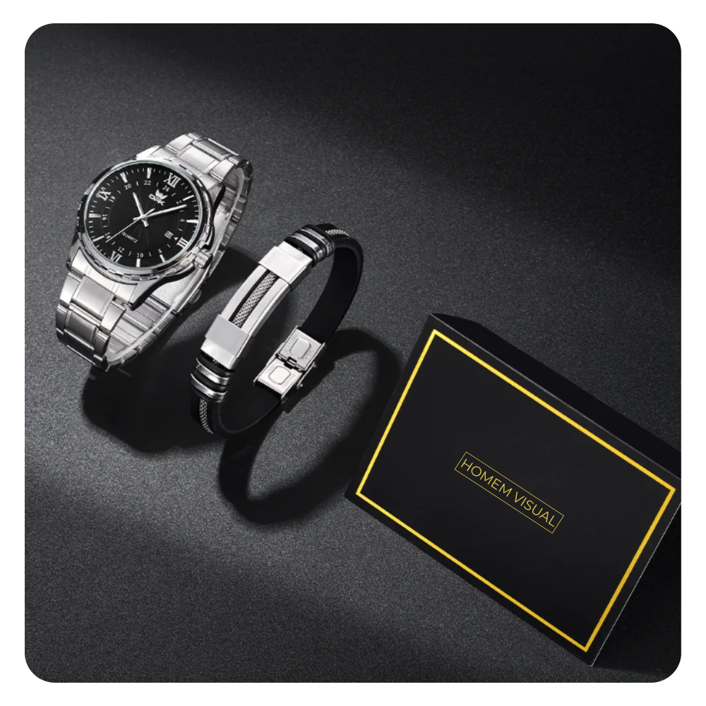 [COMPRE 1 LEVE 2] Kit 2 Camisas Polo + 1 Relógio + 1 Pulseira